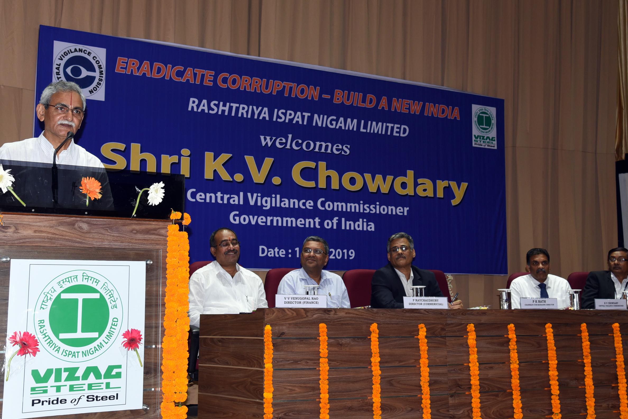Organizations lack Integrity will perish:  Sri KV Chowdary, CVC