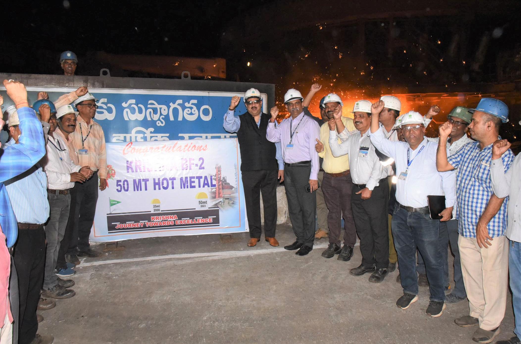  Blast Furnace 2 Krishna of RINL Sets a Blazing Record: Achieves 50 Million Tons of Hot Metal Production Milestone since inception  